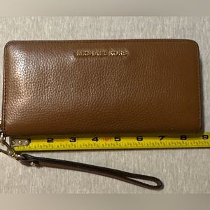 Michael Kors leather zip wallet gently used